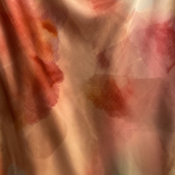 NWT Aidan by Aidan Mattock Watercolor Print Satin Gown Pink Multi - Picture 2 of 7